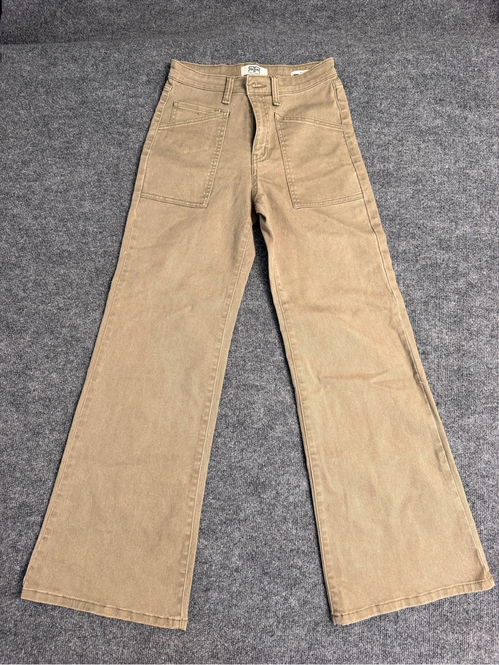 Robert Rodriguez Tan Wide-Leg Utility Jeans